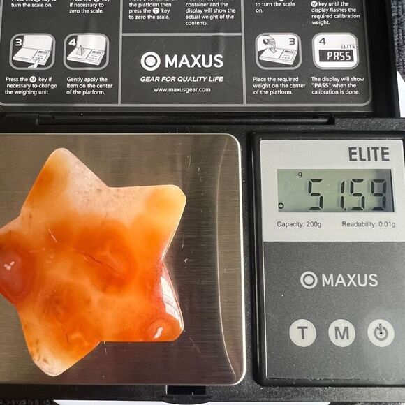 Carnelian Crystal Star Carving (3)‎ - Picture 9 of 9